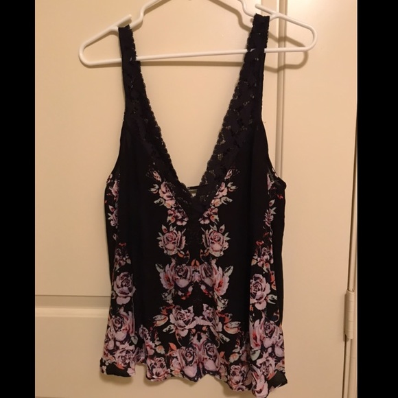 Free People Floral print black camisole - Picture 4 of 6
